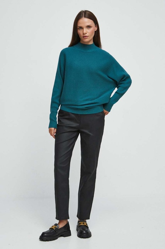 Sveter dámsky zelená farba RW23.SWD057 tyrkysová RW23