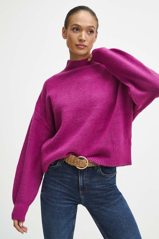 Πουλόβερ με προσθήκη μαλλιού Medicine με μείγμα μαλλιού ροζ RW23.SWD083