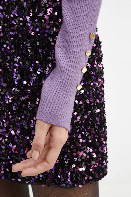 Sweter damski prążkowany kolor fioletowy fioletowy RW23.SWD0A0