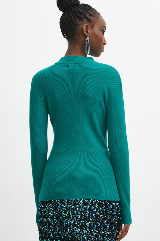 Oblečenie Sveter dámsky zelená farba RW23.SWD0A0 tyrkysová