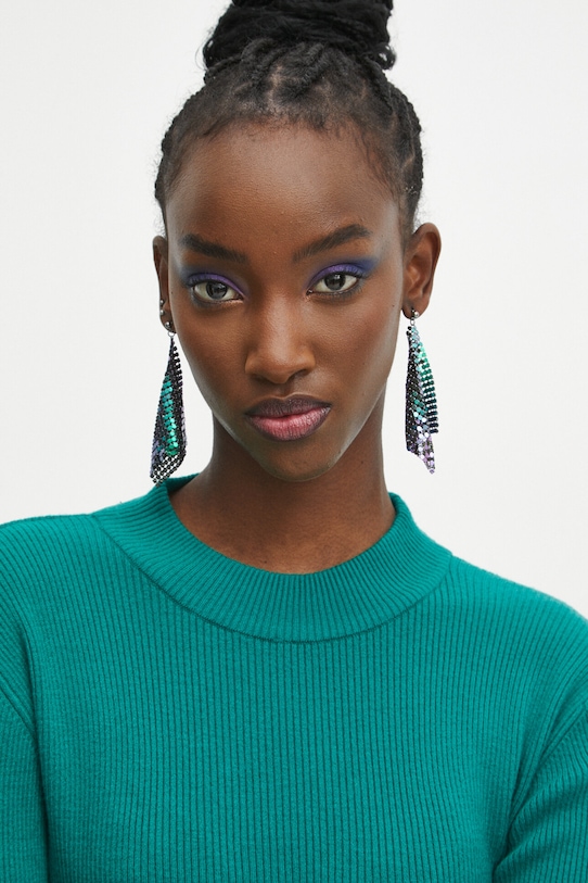 Sveter dámsky zelená farba tyrkysová RW23.SWD0A0