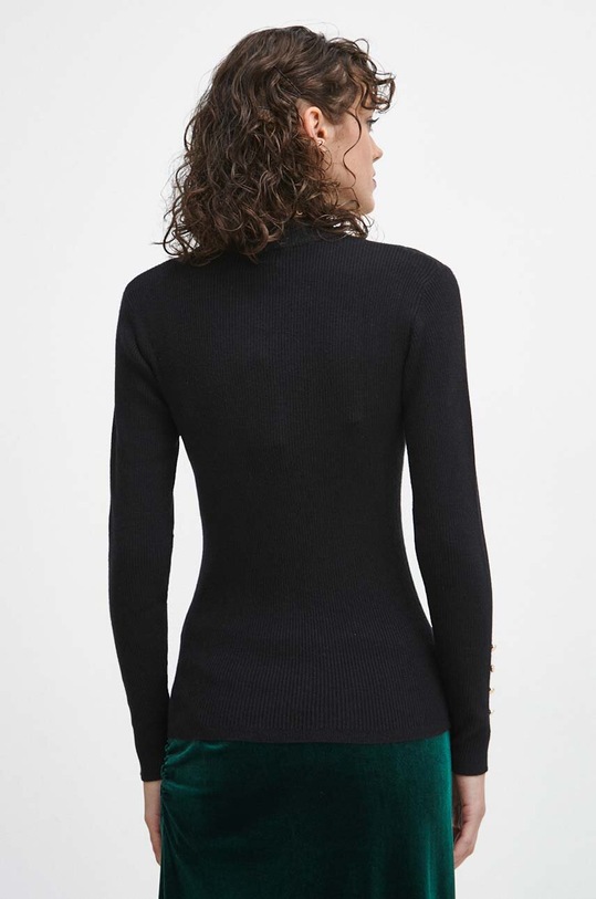 Odzież Sweter damski prążkowany kolor czarny RW23.SWD0A0 czarny