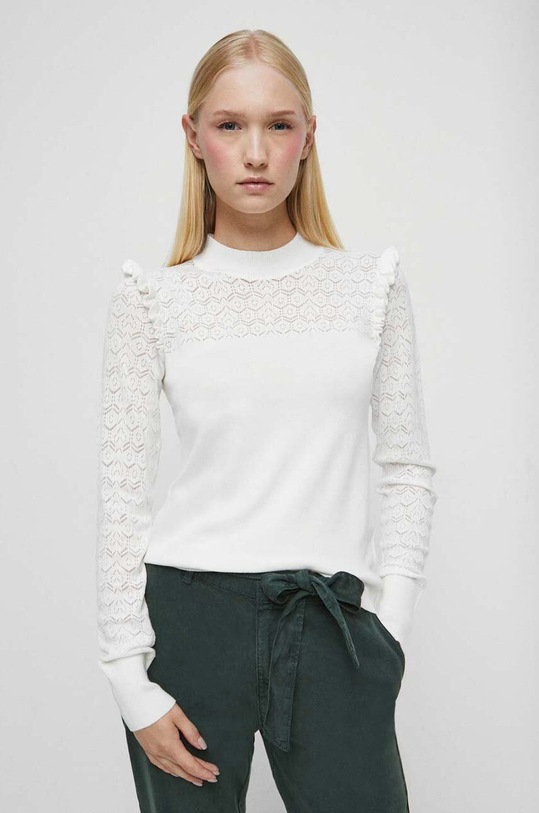 Sveter dámsky béžová farba béžová RW23.SWD303