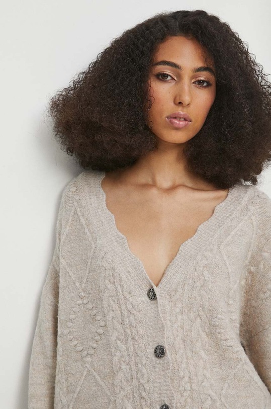Kardigan dámský béžová barva béžová RW23.SWD310