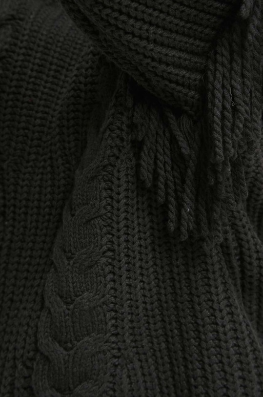 Sweter damski z ozdobnym splotem kolor czarny RW23.SWD513 czarny