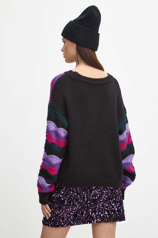 Odzież Sweter damski wzorzysty kolor czarny RW23.SWD801 czarny