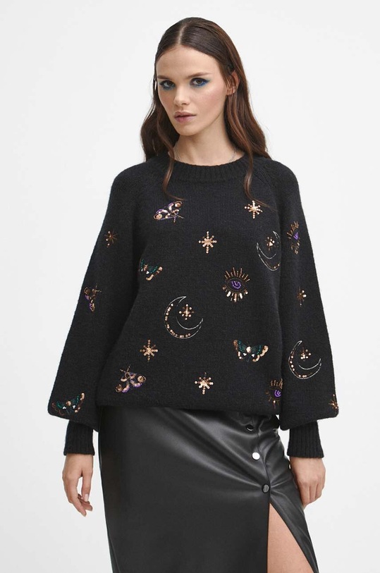 Svetr dámský černá barva hrubá černá RW23.SWD804