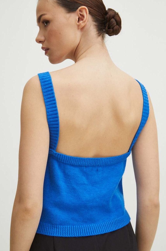 Kardigan i top damski z fakturą kolor niebieski RW23.SWD973 niebieski