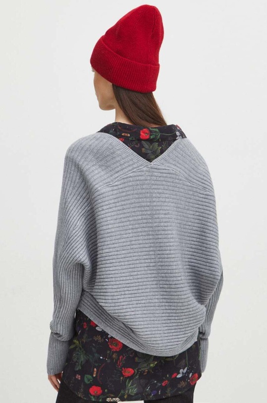 Odzież Kardigan damski prążkowany kolor szary RW23.SWD974 szary