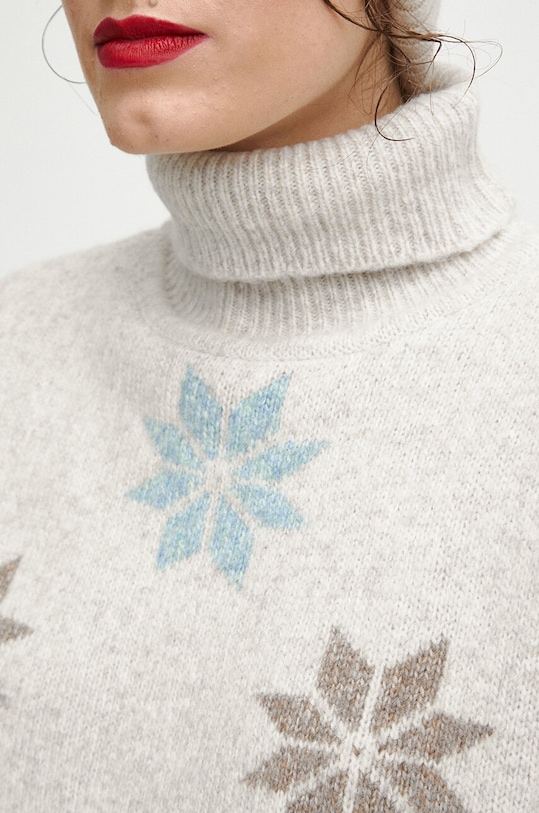 Sveter s prímesou vlny dámsky béžová farba RW23.SWDA03 béžová