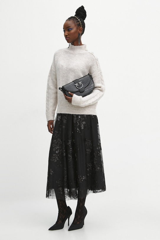 Sweter damski z domieszką wełny owczej i wełny z alpaki kolor beżowy RW23.SWDA05 beżowy RW23