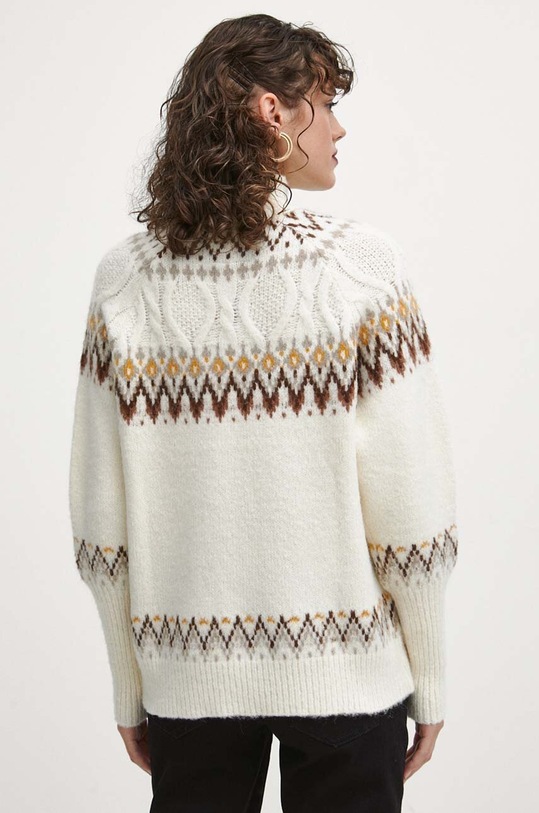 Oblečenie Sveter dámsky so vzorom béžová farba RW23.SWDA11 béžová