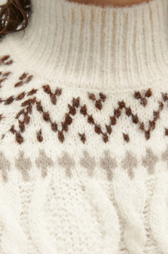 Sveter dámsky so vzorom béžová farba RW23.SWDA11