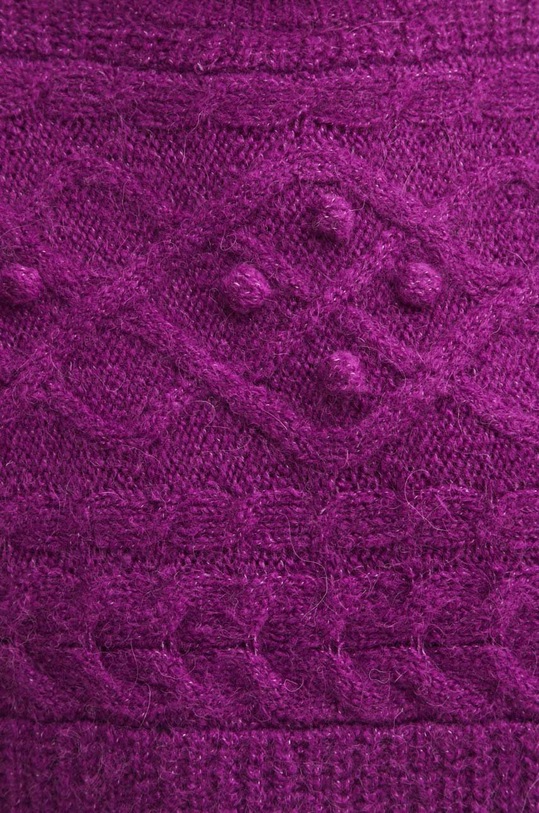 Sweter z domieszką wełny damski z fakturą kolor różowy RW23.SWDC20 różowy