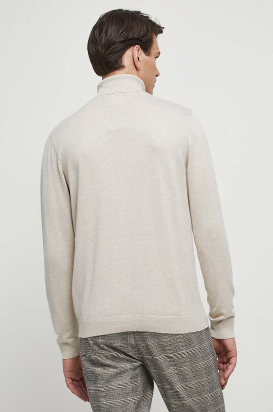 Sweter męski z golfem kolor beżowy beżowy RW23.SWM051