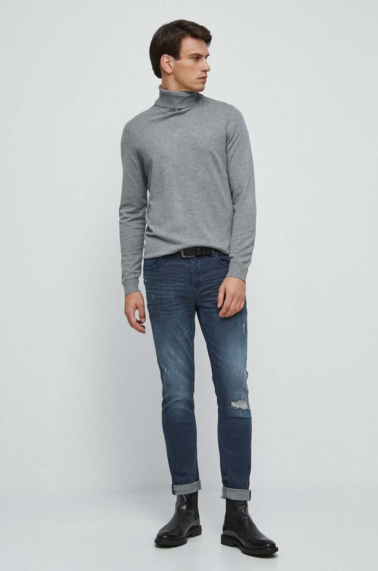 Sweter męski z golfem kolor szary RW23.SWM051 szary RW23