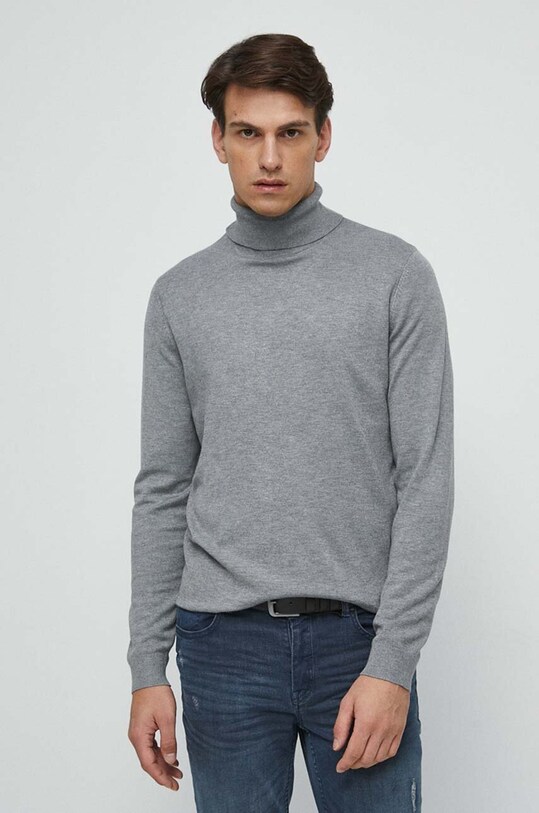 Sweter męski z golfem kolor szary szary RW23.SWM051