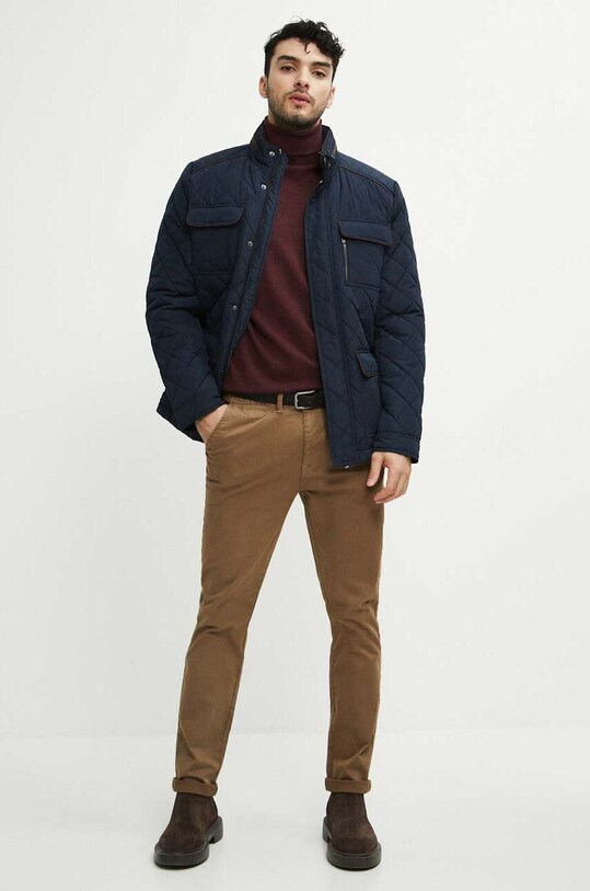 Sweter męski z golfem kolor bordowy RW23.SWM051 bordowy RW23
