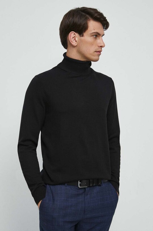 Sweter męski z golfem kolor czarny pozostałe czarny RW23.SWM051