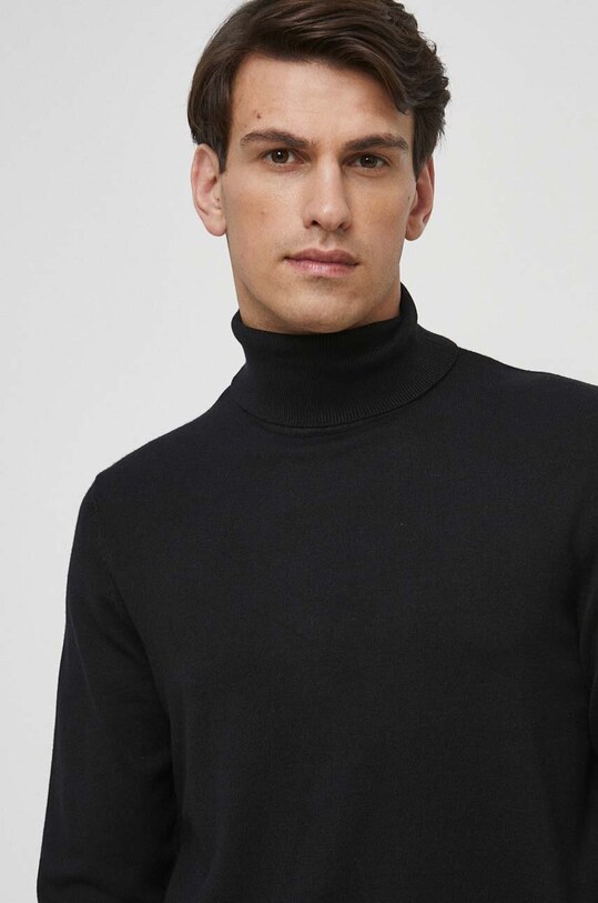 Sweter męski z golfem kolor czarny czarny RW23.SWM051