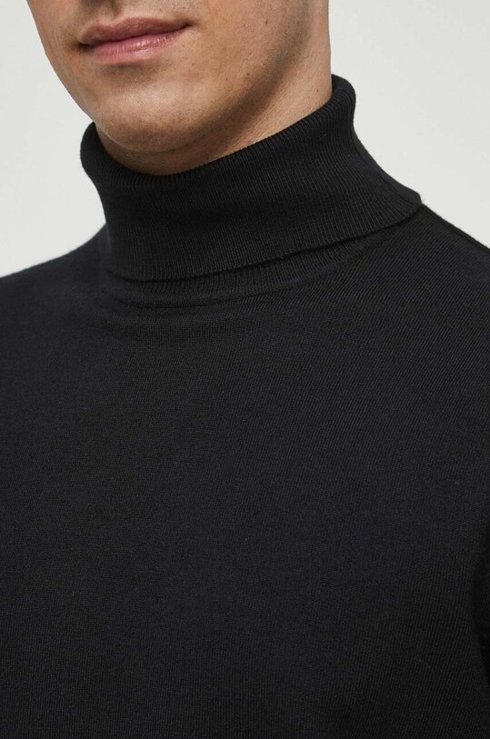 Sweter męski z golfem kolor czarny RW23.SWM051 czarny