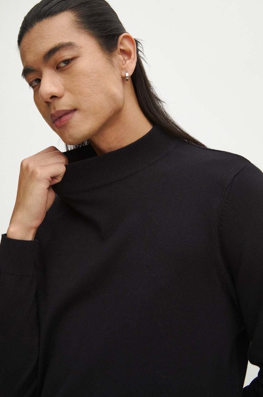 Sweter męski gładki kolor czarny pozostałe czarny RW23.SWM052