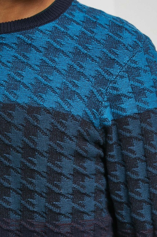 Sweter bawełniany męski z fakturą kolor multicolor RW23.SWM706 multicolor