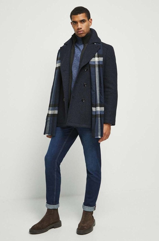 Medicine sweter z domieszką wełny RW23.SWM709 granatowy RW23