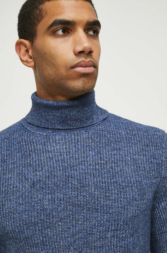 Medicine sweter z domieszką wełny granatowy RW23.SWM709