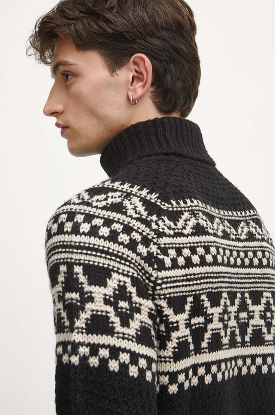 Sveter pánsky rolák čierna farba čierna RW23.SWM904