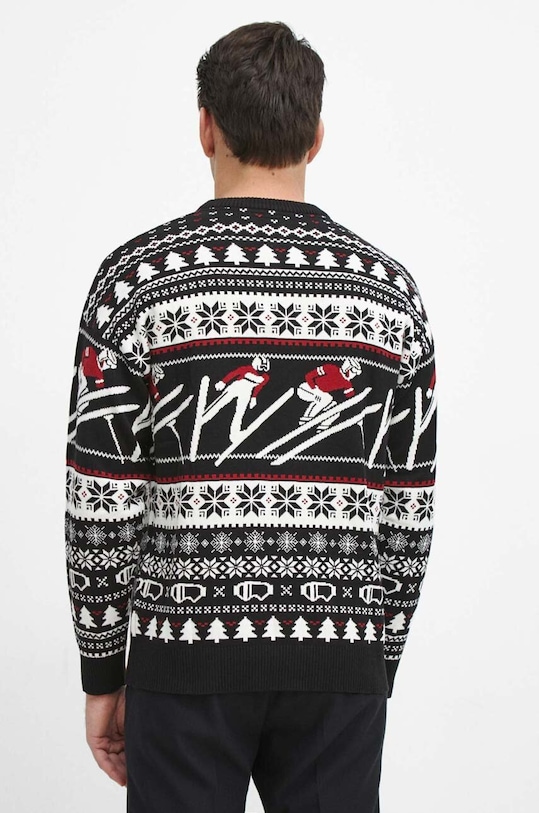 Odzież Sweter męski z motywem świątecznym kolor czarny RW23.SWMA51 czarny