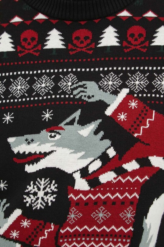 Sweter męski z motywem świątecznym kolor czarny czarny RW23.SWMA53