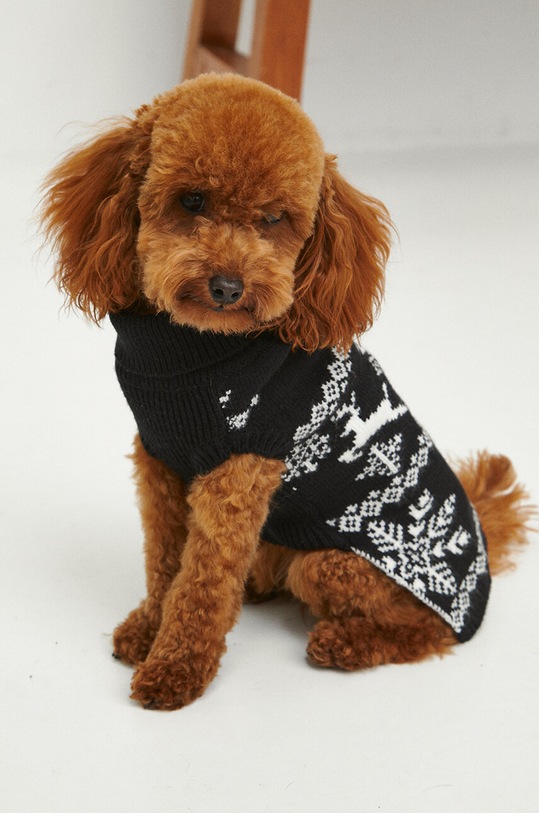 Sveter pre psa vianočný čierna farba RW23.SWUA03 čierna RW23