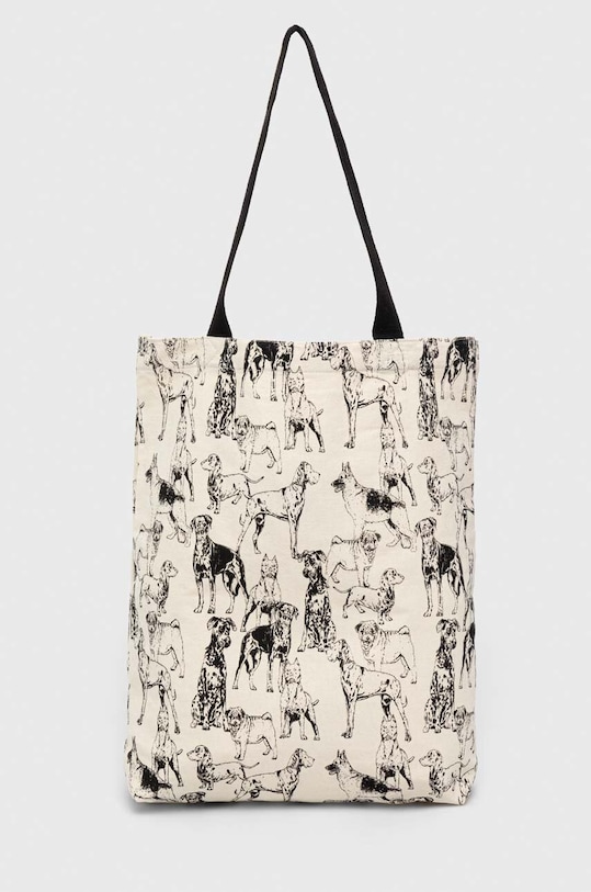 Torba bawełniana z nadrukiem z kolekcji na Dzień Psa kolor beżowy mieści A4 beżowy RW23.TCD150