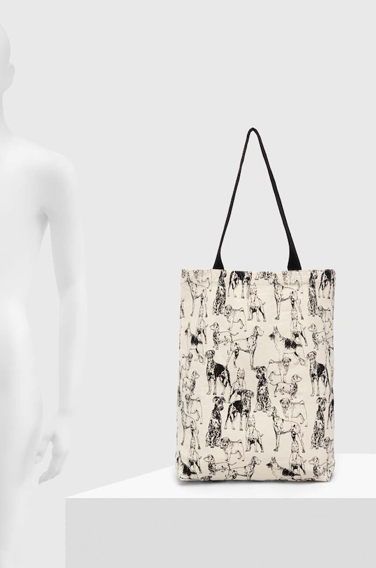 Torba bawełniana z nadrukiem z kolekcji na Dzień Psa kolor beżowy RW23.TCD150