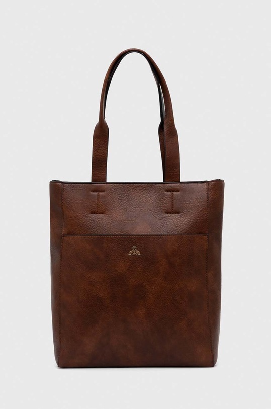 Torebka damska ze skóry ekologicznej kolor brązowy mieści A4 brązowy RW23.TOD0C1