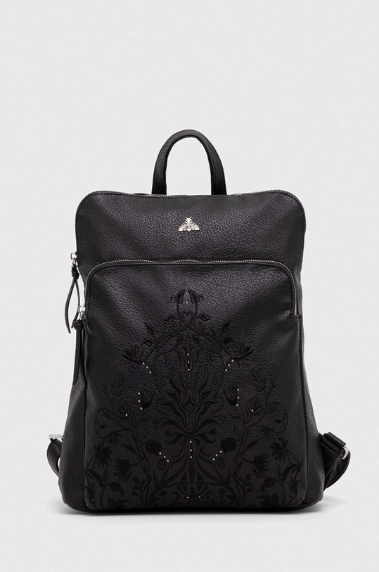 Plecak damski ze skóry ekologicznej kolor czarny imitacja skóry licowej czarny RW23.TOD303