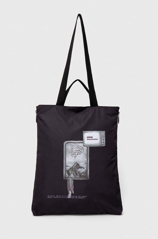 Torebka damska - Kolekcja jubileuszowa. 2023 Rok Wisławy Szymborskiej x Medicine, kolor czarny mieści A4 czarny RW23.TOD350