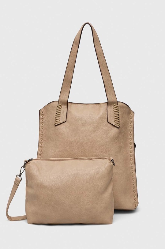 Kabelka dámska z ekologickej kože béžová farba imitácia kože béžová RW23.TOD823