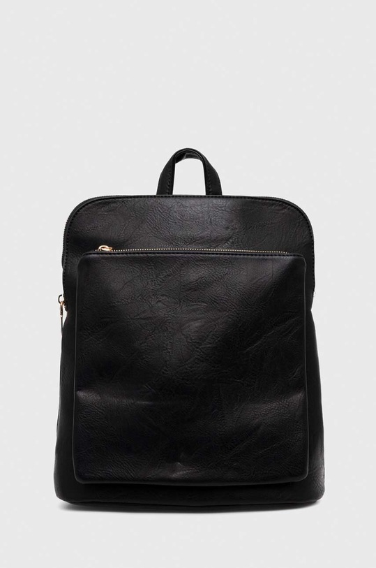 Plecak damski ze skóry ekologicznej kolor czarny mieści A4 czarny RW23.TOD832