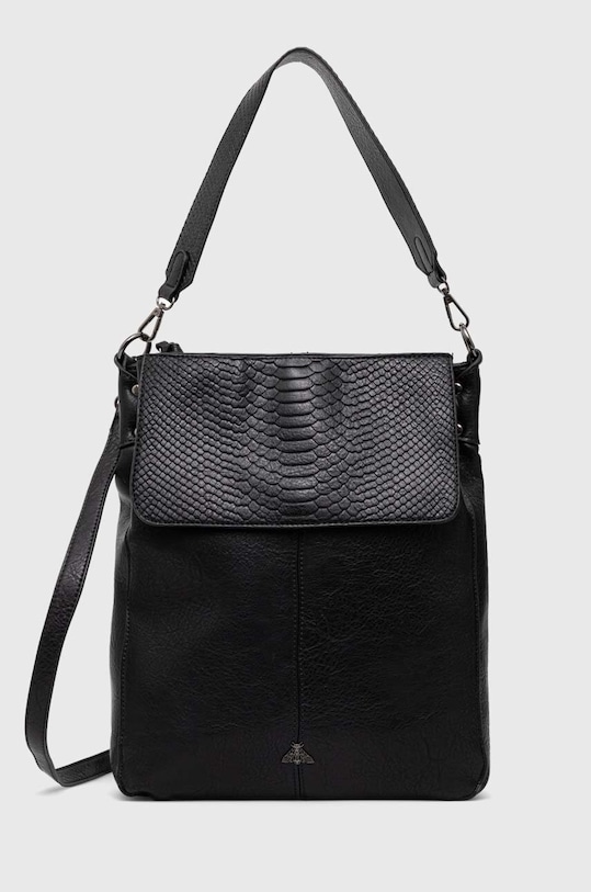 Kabelka dámska z ekologickej kože čierna farba imitácia kože čierna RW23.TOD915