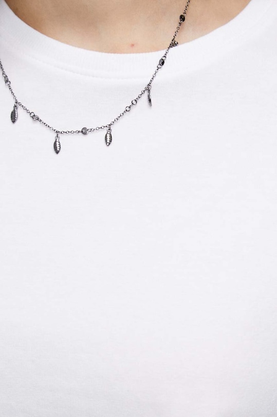 T-shirt bawełniany damski gładki kolor biały RW23.TSD060 biały