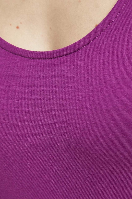 Body bawełniane damskie z domieszką elastanu kolor fioletowy RW23.TSD061