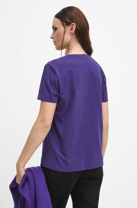 Odzież T-shirt bawełniany damski gładki kolor fioletowy RW23.TSD070 fioletowy