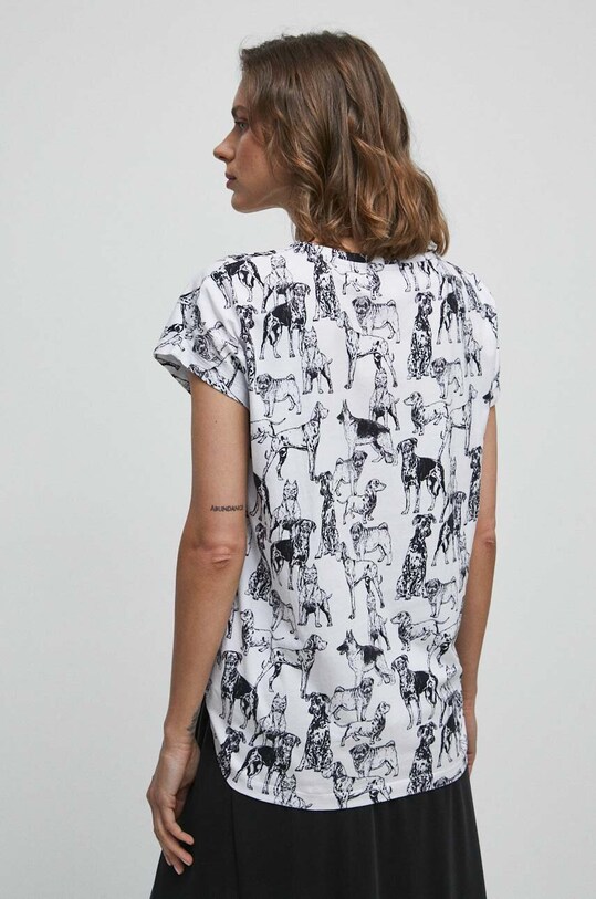 Odzież T-shirt bawełniany damski z kolekcji na Dzień Psa kolor biały RW23.TSD150 biały
