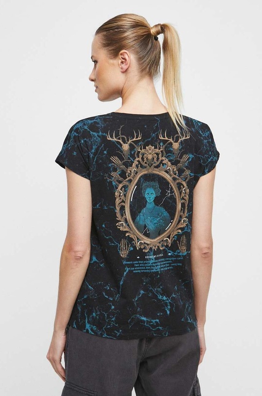 T-shirt bawełniany damski z kolekcji Zamkowe Legendy kolor czarny czarny RW23.TSD157