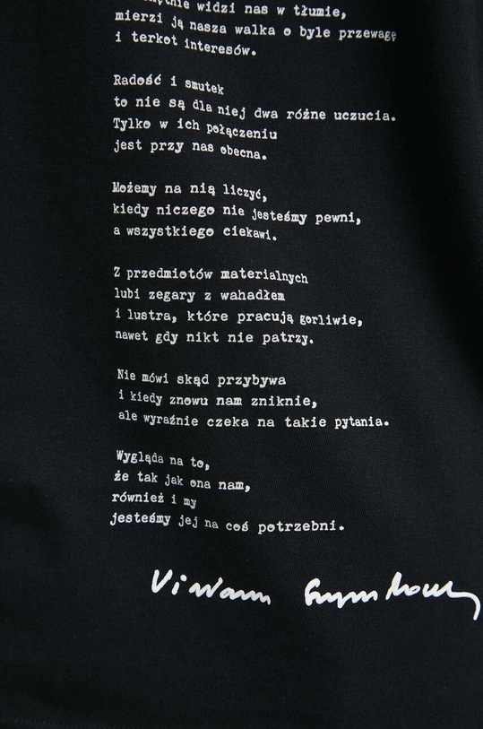 T-shirt bawełniany damski - Kolekcja jubileuszowa. 2023 Rok Wisławy Szymborskiej x Medicine, kolor czarny RW23.TSD353