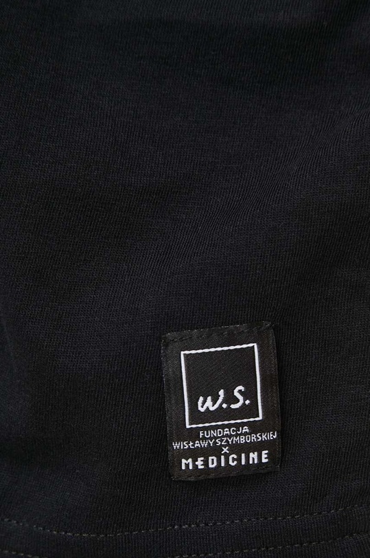 T-shirt bawełniany damski - Kolekcja jubileuszowa. 2023 Rok Wisławy Szymborskiej x Medicine, kolor czarny RW23.TSD353