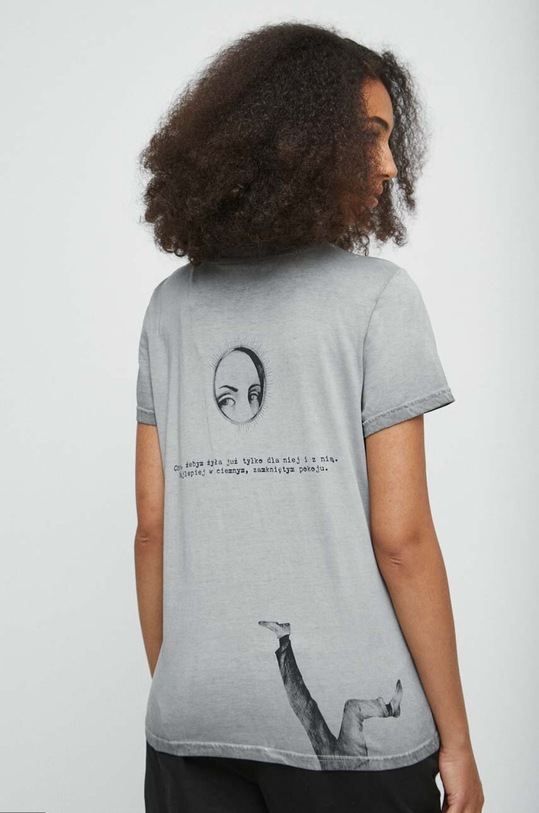 Odzież T-shirt bawełniany damski - Kolekcja jubileuszowa. 2023 Rok Wisławy Szymborskiej x Medicine, kolor szary RW23.TSD358 szary