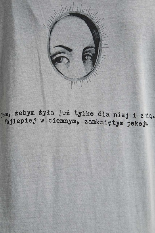 T-shirt bawełniany damski - Kolekcja jubileuszowa. 2023 Rok Wisławy Szymborskiej x Medicine, kolor szary RW23.TSD358